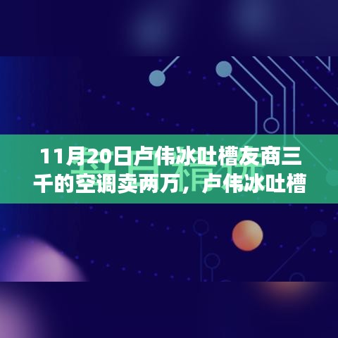 卢伟冰吐槽友商空调价格事件揭秘，价格背后的惊人差异与真相揭秘