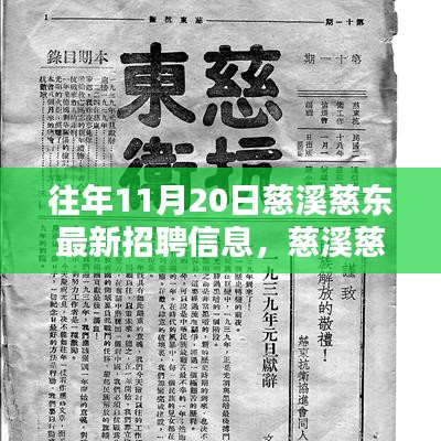 慈溪慈东地区最新招聘信息概览，十一月二十日概览重磅发布！慈东地区最新招聘动态一网打尽！往年招聘回顾与今日亮点一网罗！