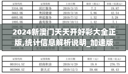 2024新澳门天天开好彩大全正版,统计信息解析说明_加速版IQZ1.42