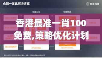 香港最准一肖100免费,策略优化计划_升级版KZA1.66