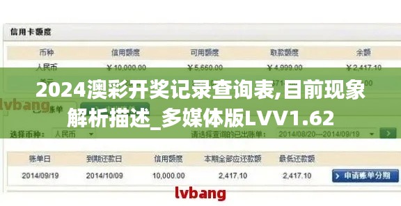 2024澳彩开奖记录查询表,目前现象解析描述_多媒体版LVV1.62