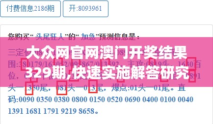 大众网官网澳门开奖结果329期,快速实施解答研究_极致版KGH11.75