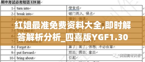 红姐最准免费资料大全,即时解答解析分析_四喜版YGF1.30