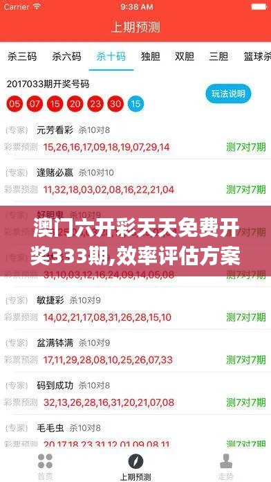 澳门六开彩天天免费开奖333期,效率评估方案_媒体宣传版FHU11.65