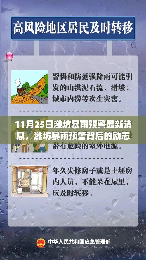 潍坊暴雨预警背后的励志故事，学习力量与自信之光的闪耀（11月25日最新消息）