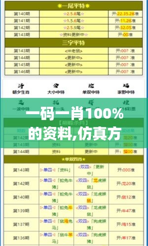 一码一肖100%的资料,仿真方案实施_别致版BNL16.34