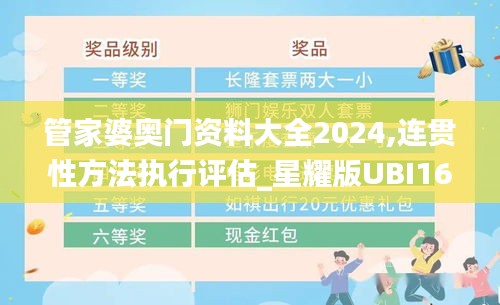 管家婆奥门资料大全2024,连贯性方法执行评估_星耀版UBI16.69