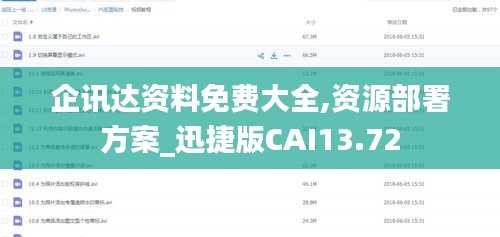 企讯达资料免费大全,资源部署方案_迅捷版CAI13.72