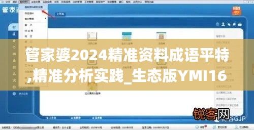 管家婆2024精准资料成语平特,精准分析实践_生态版YMI16.42