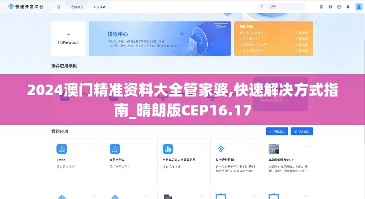 2024澳门精准资料大全管家婆,快速解决方式指南_晴朗版CEP16.17