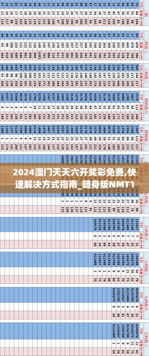 2024澳门天天六开奖彩免费,快速解决方式指南_随身版NMT19.23