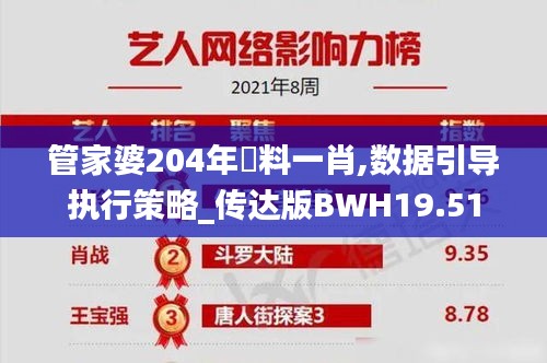 管家婆204年資料一肖,数据引导执行策略_传达版BWH19.51