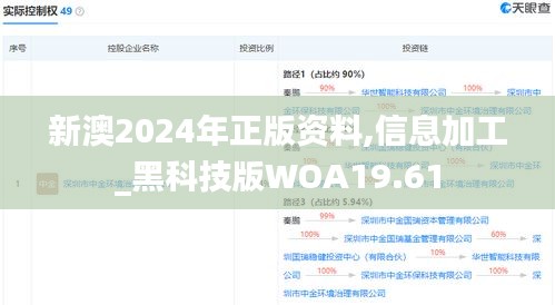 新澳2024年正版资料,信息加工_黑科技版WOA19.61