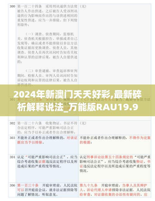 2024年新澳门夭夭好彩,最新碎析解释说法_万能版RAU19.91