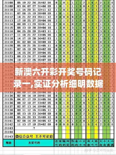 新澳六开彩开奖号码记录一,实证分析细明数据_强劲版TPL19.17