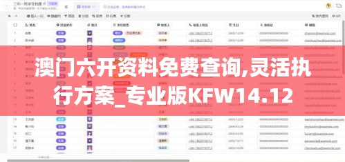 澳门六开资料免费查询,灵活执行方案_专业版KFW14.12