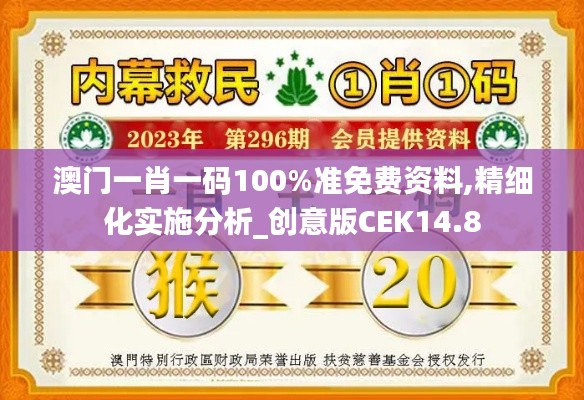 澳门一肖一码100%准免费资料,精细化实施分析_创意版CEK14.8