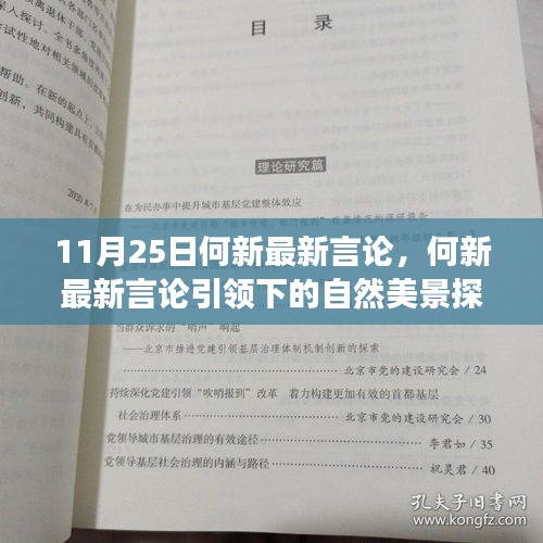 何新最新言论引领的自然美景探索之旅，追寻内心的宁静与喜悦