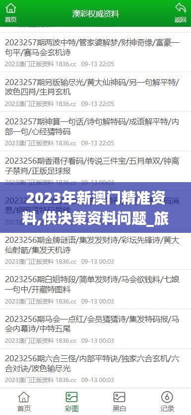 2023年新澳门精准资料,供决策资料问题_旅行者特别版CCL5.62