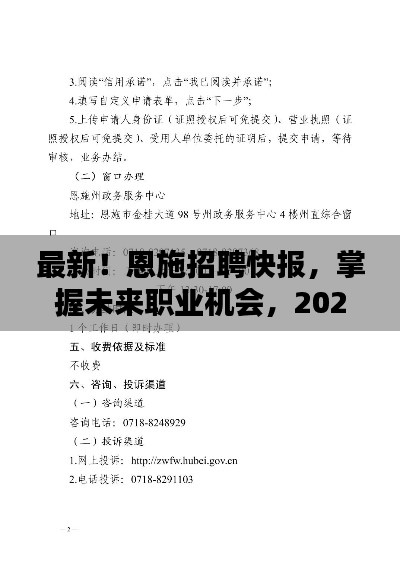 2024年恩施招聘快报，最新职业机会全解析（12月1日版）