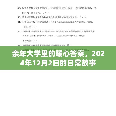 亲年大学暖心日常，暖心答案背后的故事，2024年12月2日篇章