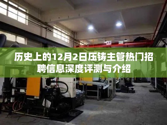 12月2日压铸主管招聘信息深度评测与介绍，历史视角下的热门职位探索