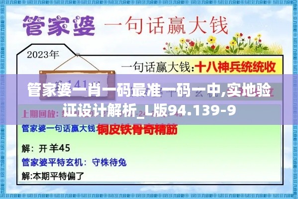 管家婆一肖一码最准一码一中,实地验证设计解析_L版94.139-9