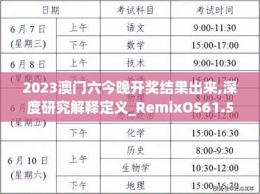 2023澳门六今晚开奖结果出来,深度研究解释定义_RemixOS61.595