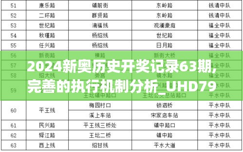 2024新奥历史开奖记录63期,完善的执行机制分析_UHD79.170