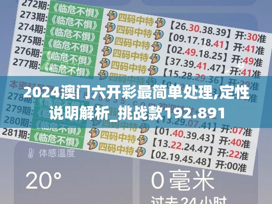 2024澳门六开彩最简单处理,定性说明解析_挑战款192.891