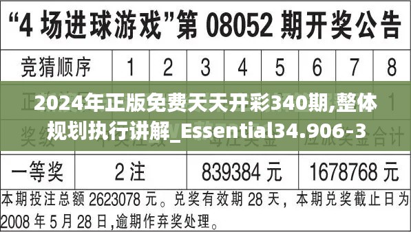 2024年正版免费天天开彩340期,整体规划执行讲解_Essential34.906-3