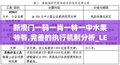 新澳门一码一肖一特一中水果爷爷,完善的执行机制分析_LE版50.864