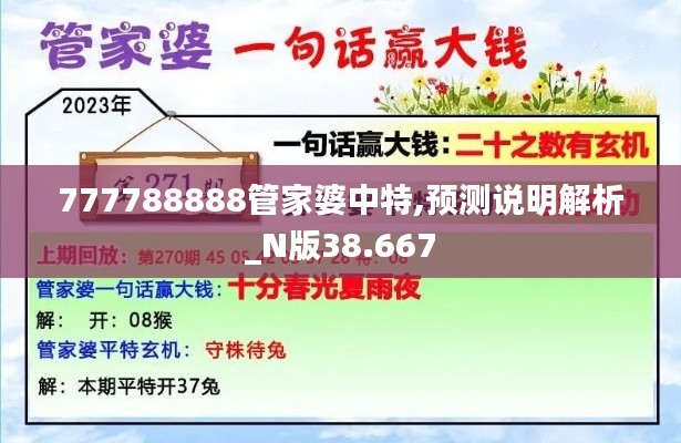 777788888管家婆中特,预测说明解析_N版38.667