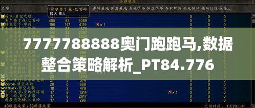 7777788888奥门跑跑马,数据整合策略解析_PT84.776