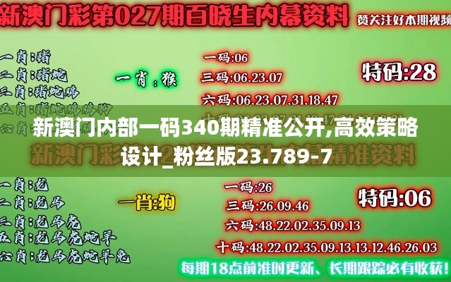 新澳门内部一码340期精准公开,高效策略设计_粉丝版23.789-7