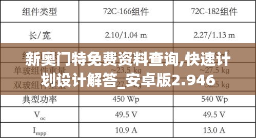 新奥门特免费资料查询,快速计划设计解答_安卓版2.946