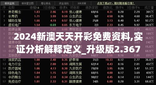 2024新澳天天开彩免费资料,实证分析解释定义_升级版2.367