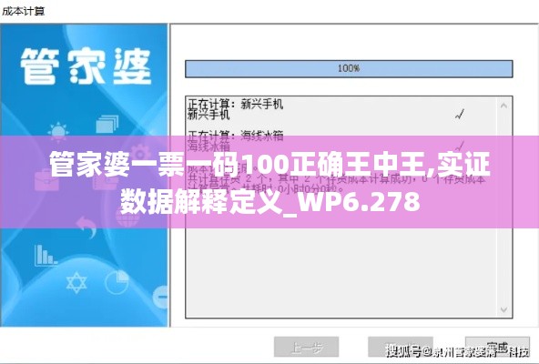 管家婆一票一码100正确王中王,实证数据解释定义_WP6.278