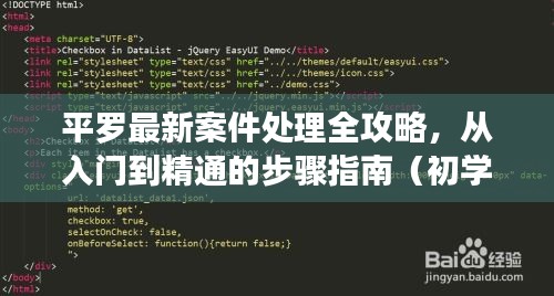 平罗案件处理全攻略，从入门到精通的步骤指南（适合初学者与进阶用户）