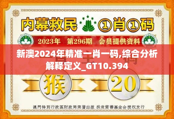 新澳2024年精准一肖一码,综合分析解释定义_GT10.394