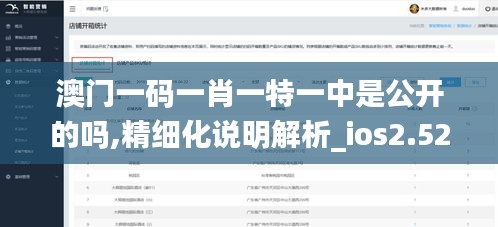 澳门一码一肖一特一中是公开的吗,精细化说明解析_ios2.523