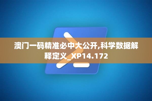 澳门一码精准必中大公开,科学数据解释定义_XP14.172