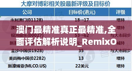 澳门最精准真正最精准,全面评估解析说明_RemixOS5.262