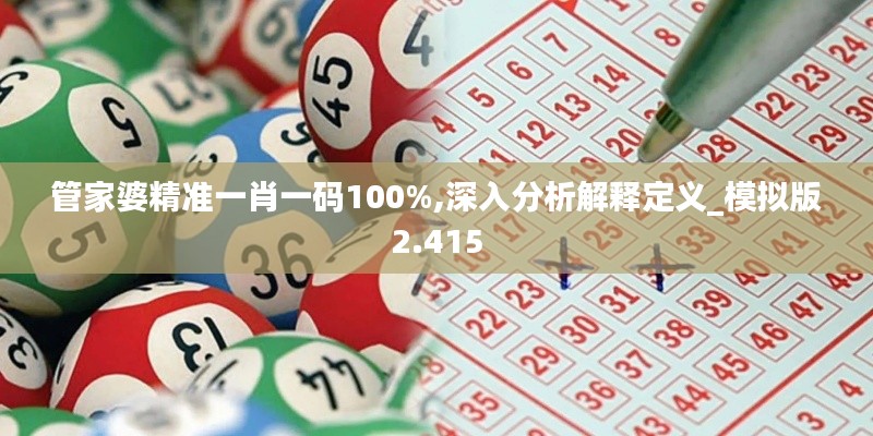 管家婆精准一肖一码100%,深入分析解释定义_模拟版2.415