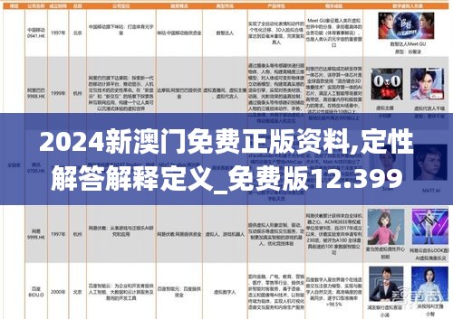 2024新澳门免费正版资料,定性解答解释定义_免费版12.399