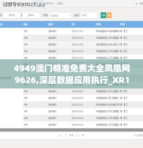 4949澳门精准免费大全凤凰网9626,深层数据应用执行_XR16.545