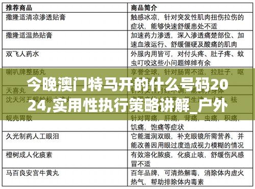 今晚澳门特马开的什么号码2024,实用性执行策略讲解_户外版12.411