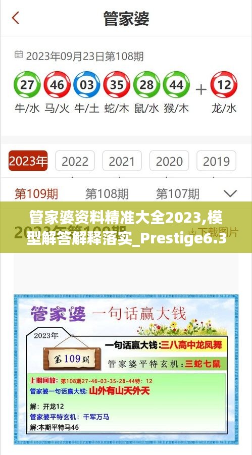 管家婆资料精准大全2023,模型解答解释落实_Prestige6.354