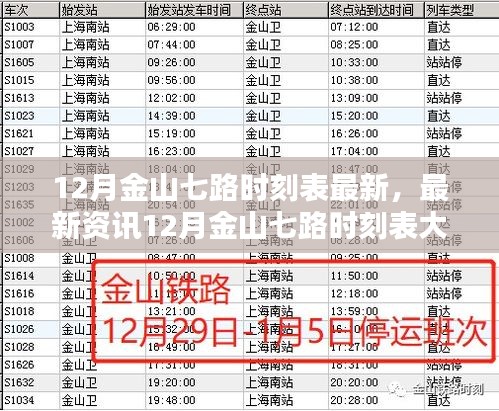 揭秘12月金山七路时刻表，最新资讯助你出行无忧！