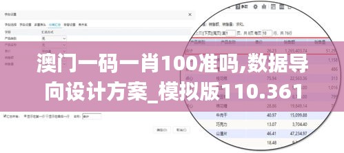 澳门一码一肖100准吗,数据导向设计方案_模拟版110.361